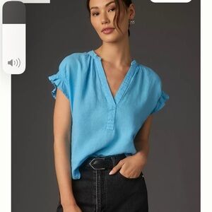 Anthropologie Tatum Flutter Sleeve Pilcro Size M Blouse